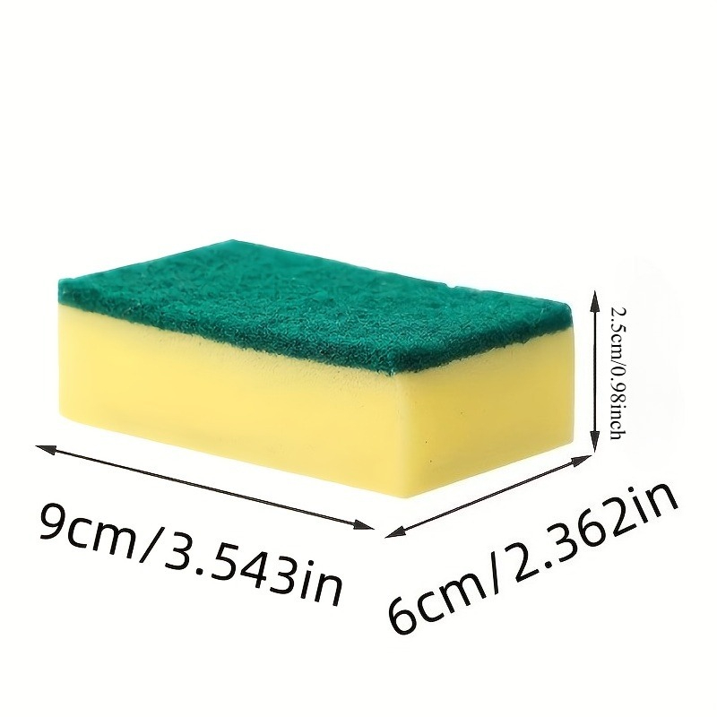 50pcs Multi-Purpose Kitchen Sponges/Non-Stick, Oil Resistant Dual-Sided Cleaning Pads/Right Angle Design for Dishes, Cookware and Household Surfaces