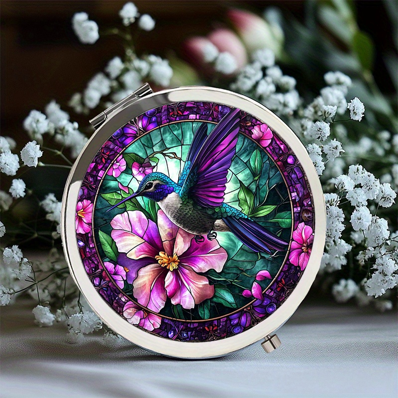 TEMU Espejo de Maquillaje Portátil Plegable de 1 Pieza en 2D con Diseño de Vidrio Esmaltado Ultra Realista y , Mostrando un Hermoso , Ideal para