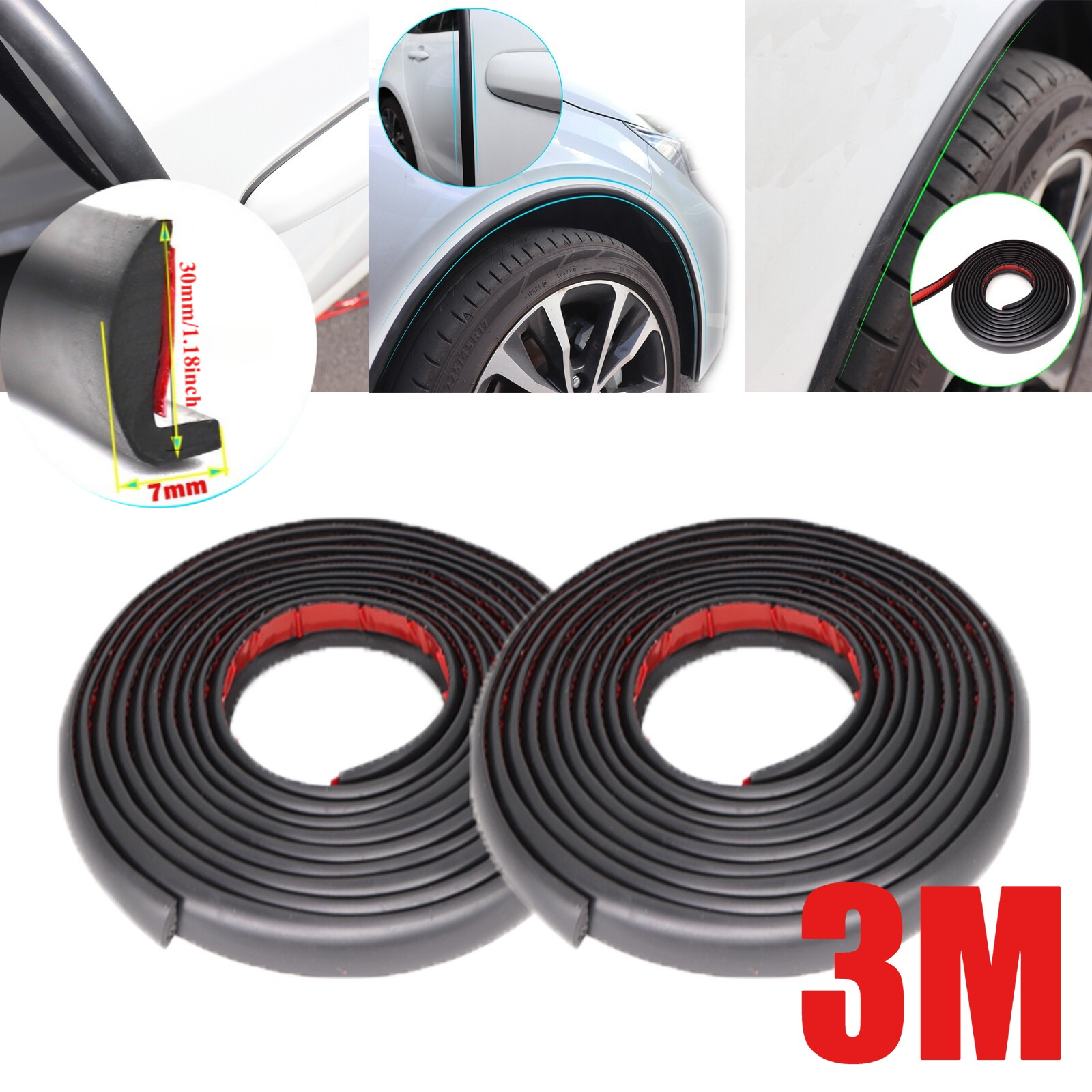 2pcs Universal Wheel Arch Protection Strips, Fender Extension & Repair Panel
