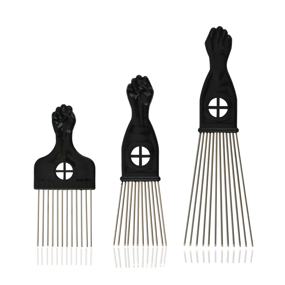 TEMU 3pcs Peigne en métal noir, brosse à cheveux, outil de coiffure de salon, accessoires pour cheveux