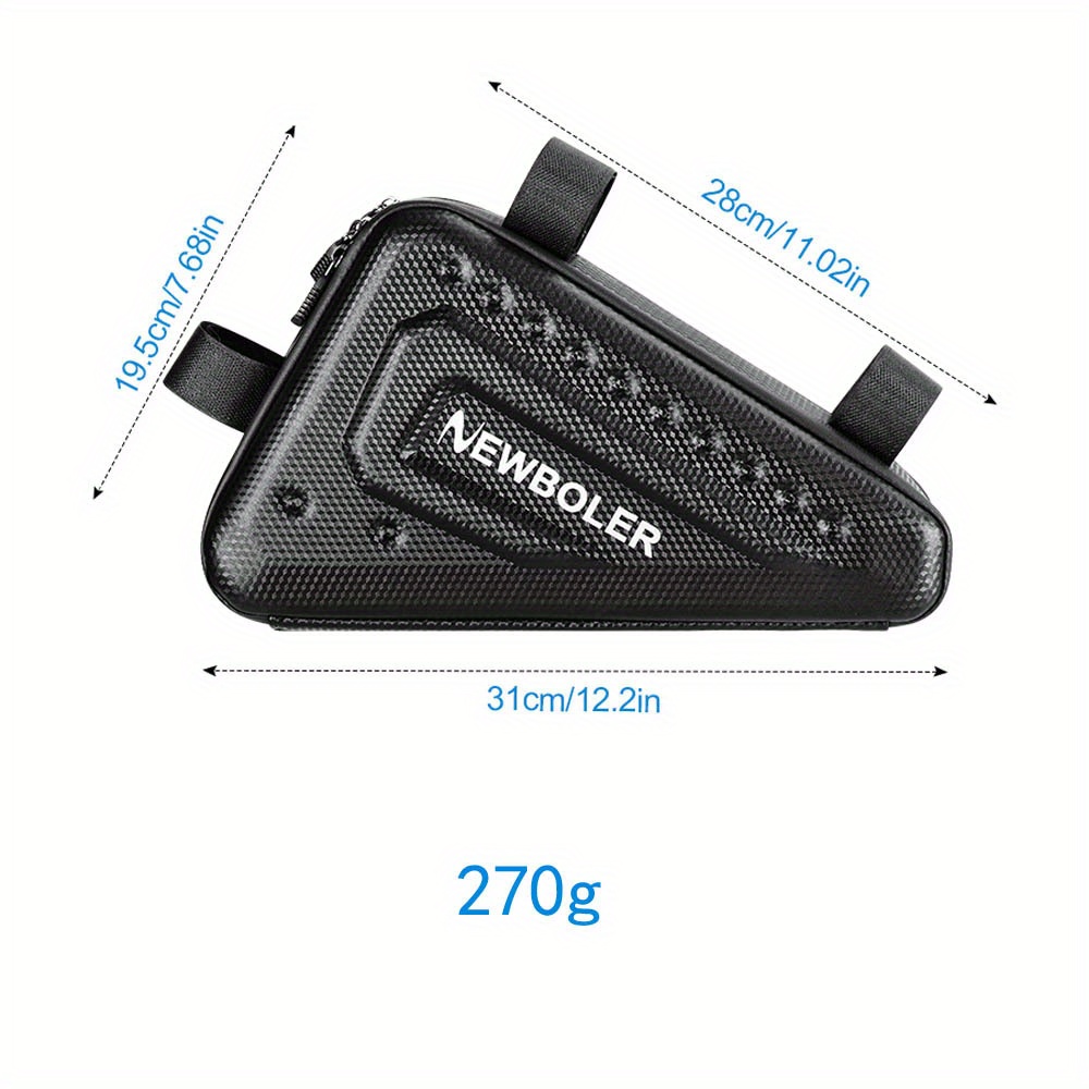 Hard Shell Double Zipper Opening Quick Disassembly Pvc Triangular Frame Bag, Reflective Logo, Easy To Store And Items, Very Suitable For Mountain Bikes, Bike Additions, And