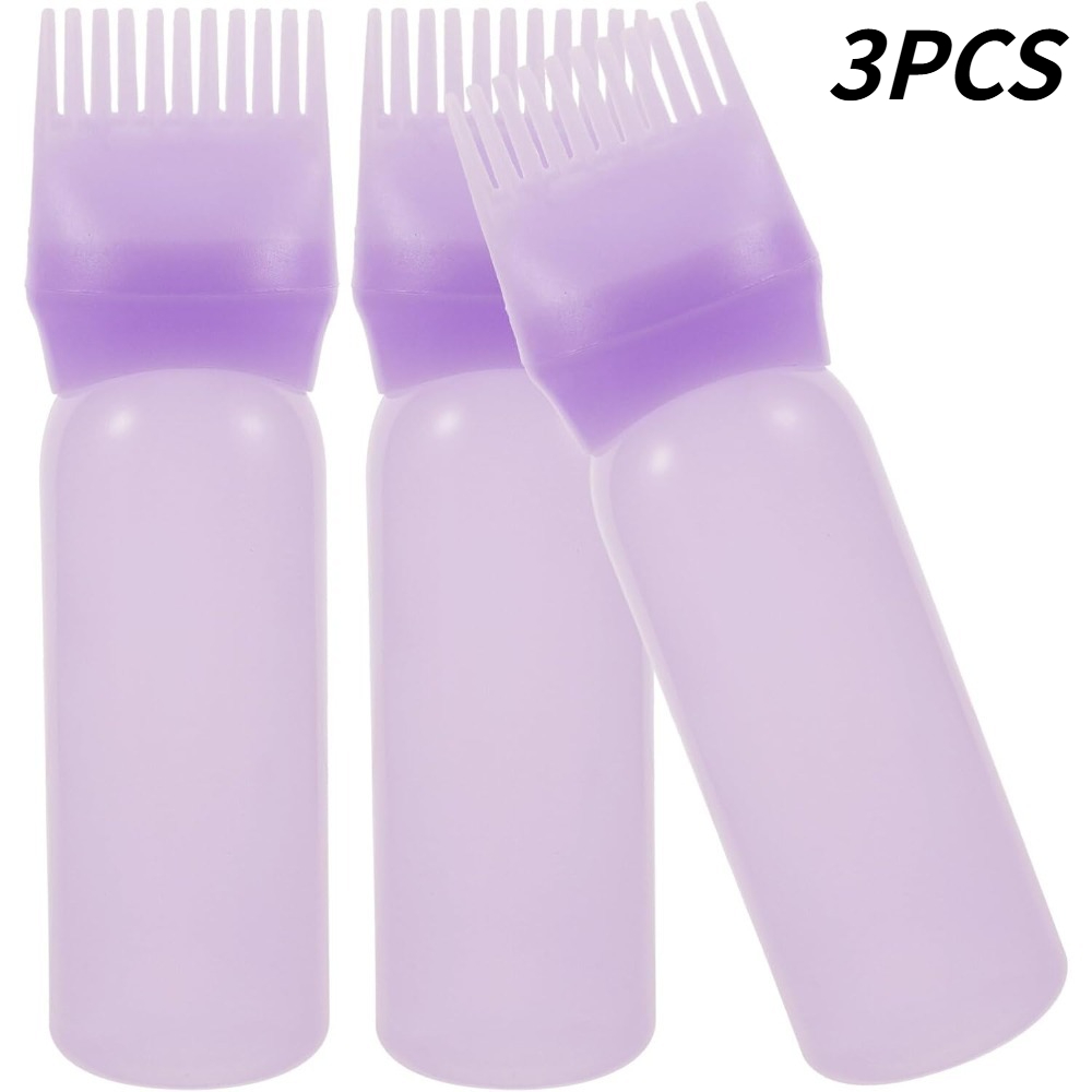 TEMU 3pcs Hair Oil Applicator Bottle, Hair Dye Dispenser Bottles, Bottle, Hair Coloring Dye Bottles Shampoo Hair