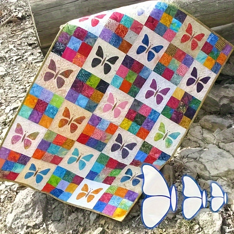 TEMU Pochoir à Papillon en Acrylique Transparent, Règle de Modèle pour Patchwork Fait Main, Outil de Tricotage, Idéal pour les Passionnés d'Artisanat