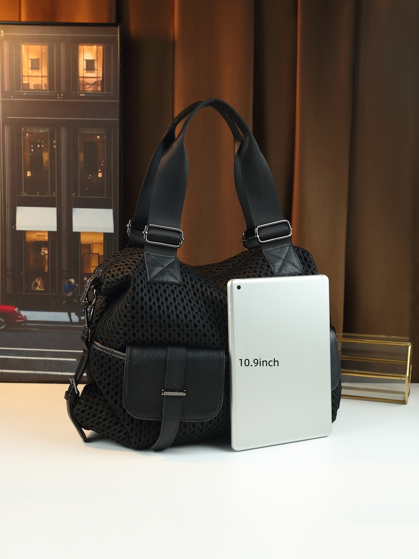 Nylon Tote Bag open view with items