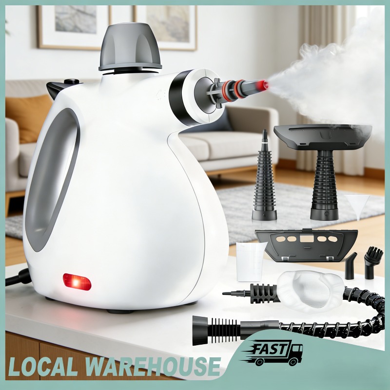 TEMU Handheld Steam Cleaner Suitable For Tile, Carpet, Upholstery & Car Detailing - High-pressure Portable Steamer With Large Capacity, 9pcs
