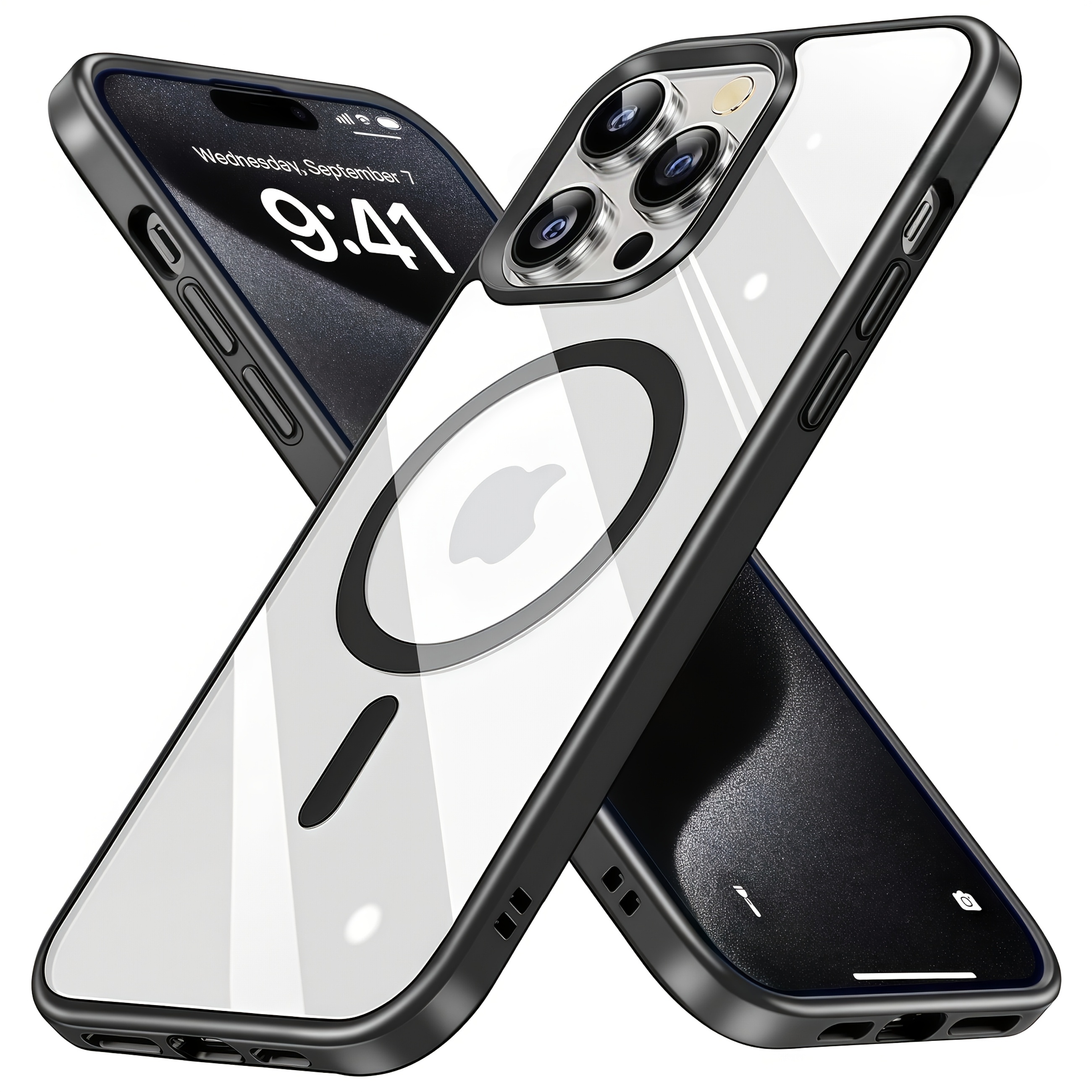 phone case premium magnetic transparent phone case for iphone 17 16 15 14 13 12 11 pro   mini 17air with durable transparent   design