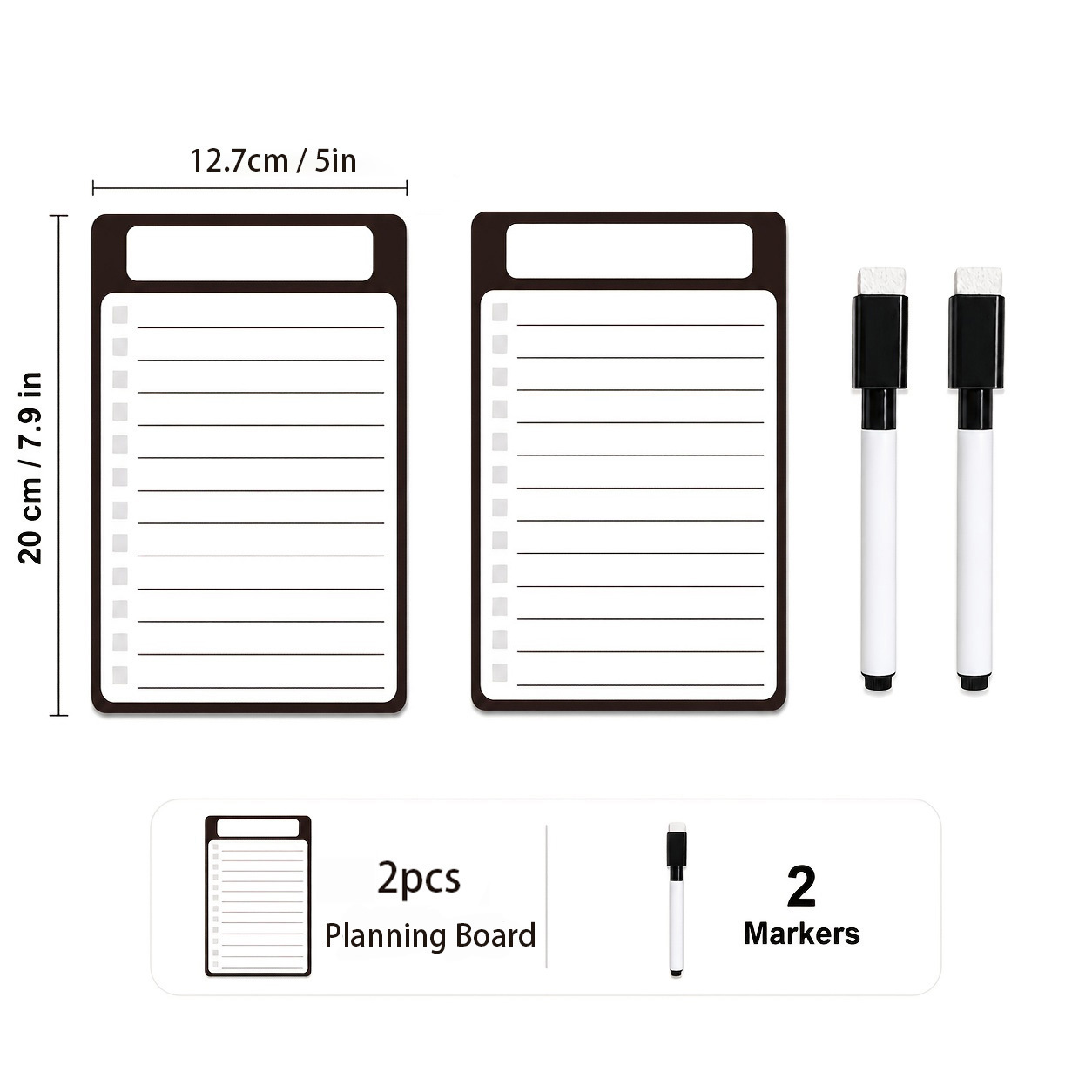 TEMU 4pcs Memo Board Set, Including 2 Lined List Planning Boards With 2 Whiteboard Markers, For To-do Lists And Shopping Lists, Suitable For