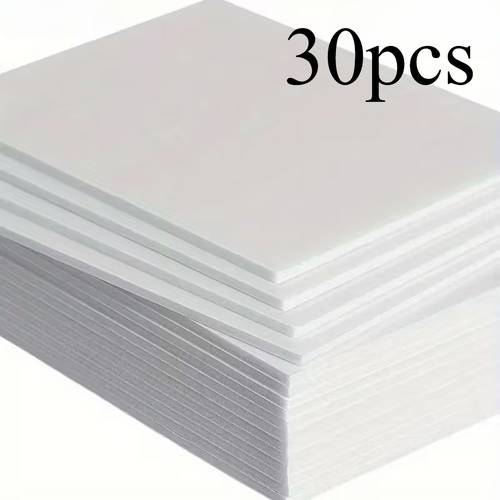 30 white foam boards with thick polystyrene cores suitable for baking crafting art projects and the boards are durable and easy to clean making them ideal for home use and craft material projects