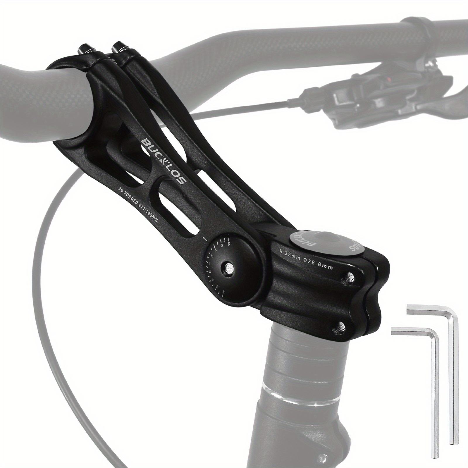 Bucklos Adjustable 80 Degrees 31.8mm Bike Handlebar Stem Riser 90/ 110/ 145mm Mtb/ Bmx/ Road/ Bicycle E-bike 3d Stems Extension For Angle Adjustment
