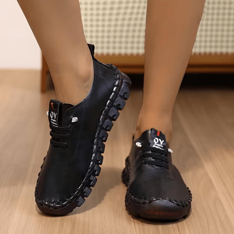 Image of Women Hand Sewn Beef Tendon Soft Sole Flat Shoes, New Arrivals For Spring& Summer, Versatile Casual Walking Single Shoes, Fashion Ladies Daily Sneakers, Women Shoes