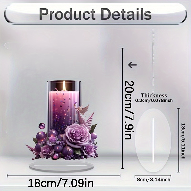 

Elegant Purple , 7.09" With Floral & Accents - Multi-functional Tabletop Decor For Christmas & New Year, Ideal Gift, Christmas Home Decor