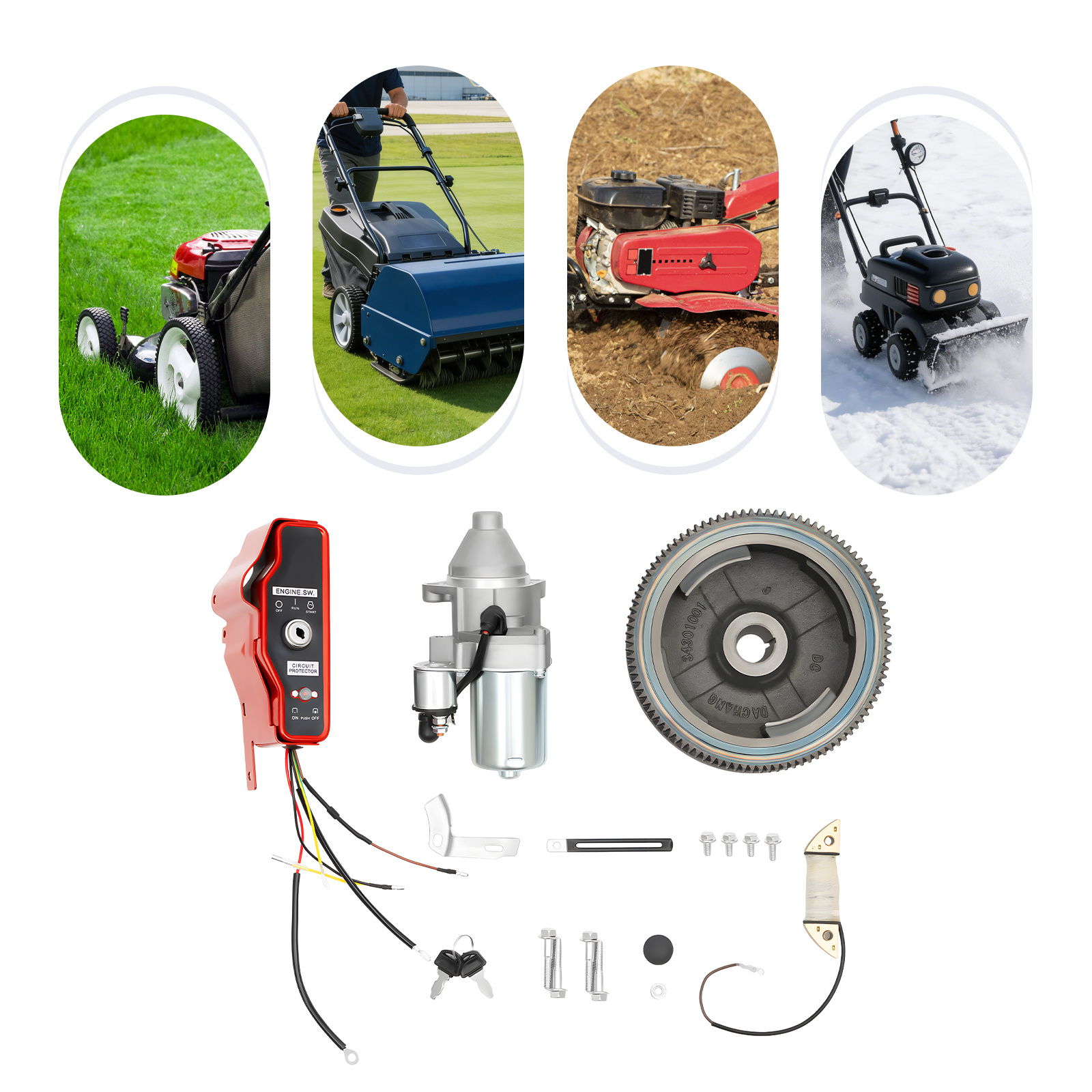 TEMU Flywheel Kits Starter Kit Starter Switch For Gx390 13hp Engine