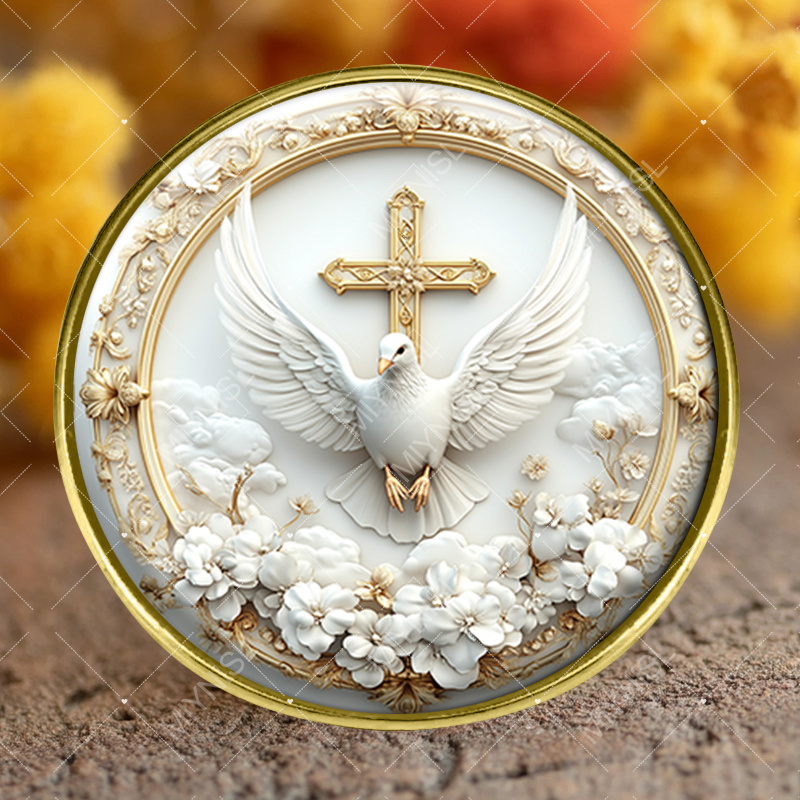 TEMU 1 Stylish Round Brooch Pin Made Of Metal, Showcasing The With Floral Golden Details, Perfect For Hats And Backpacks, Making It An Ideal Gift For Any Event. A Accessory