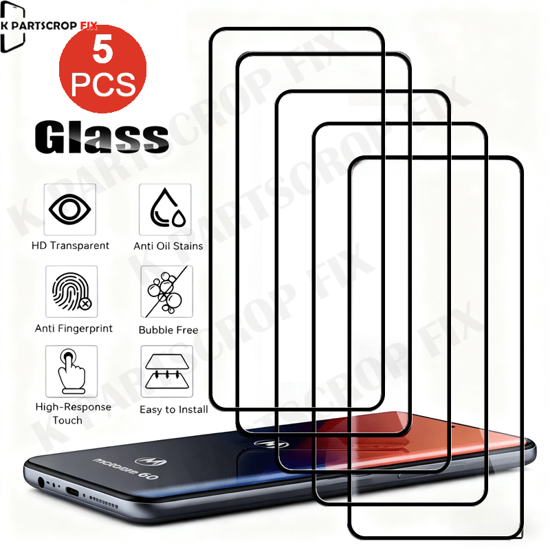 TEMU 5pcs 9d Curved Tempered Glass For Motorola Edge 60 Fusion 60 Stylus 60 Neo 60 50 Ultra 50 Pro 5g 50 - Full Screen Coverage, Anti-scratch, 9h