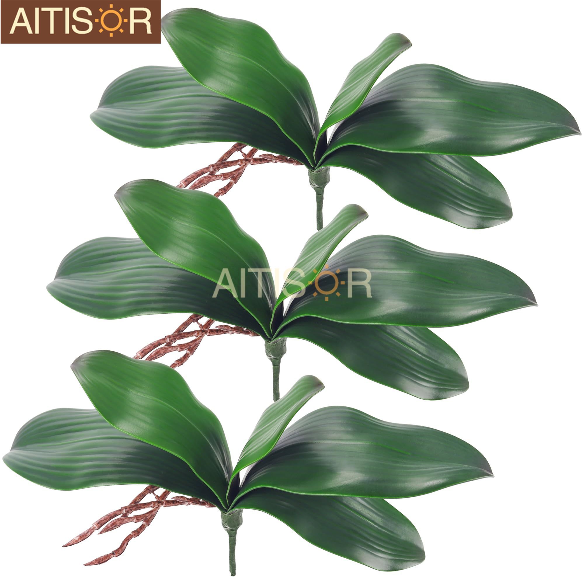 

Aitisor 3pcs Modern Orchid Leaves, Real Touch Fake Plants, Plastic Flower Arrangement For Easter, Thanksgiving, Valentine's, Father's & Day