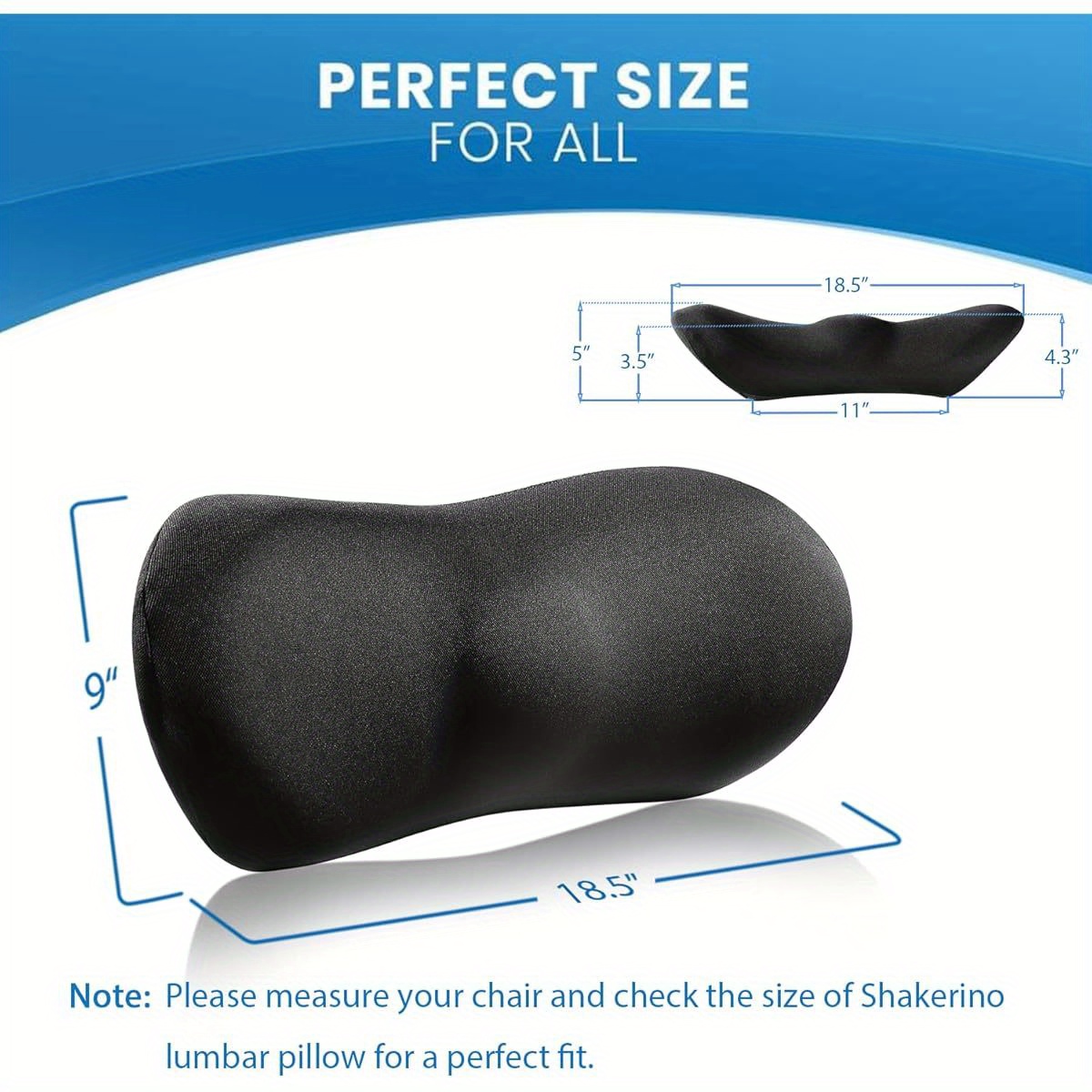 premium non slip lumbar support pillow with adjustable strap fade resistant   design for office chair car seat bed recliner black ergonomic pillow seat cushion modern pillow durable pillow Product details 4