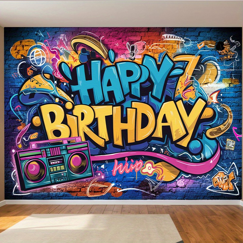 90er Jahre Party Banner 3x0,5 M – Retro Hip Hop Graffiti Deko Für Geburtstag, Back To The 90s