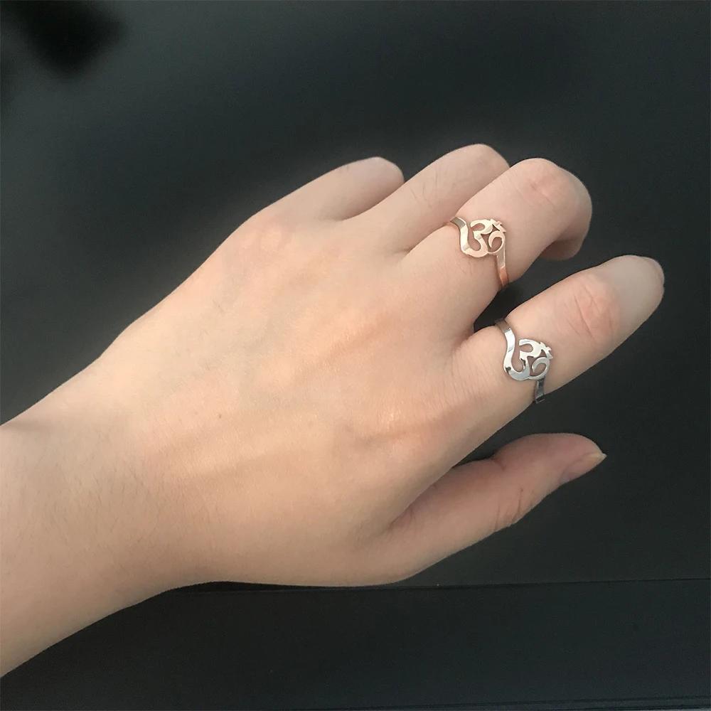 Stainless Steel Hindu Yoga Om Aum Ring