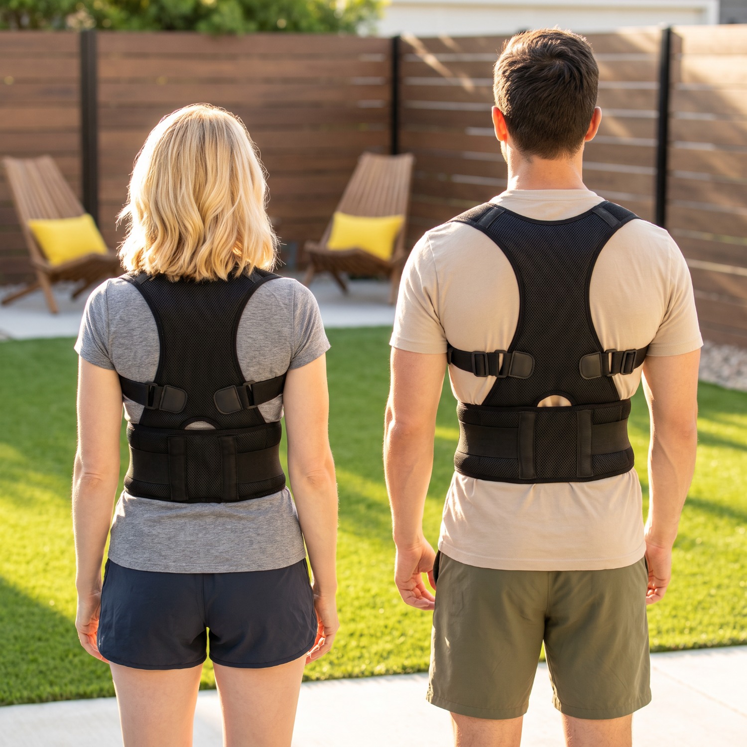 Back Support Belt - Adjustable Posture Support Brace Support For Men Women, Breathable Support For Daily Wear, Work And Fitness - S/m