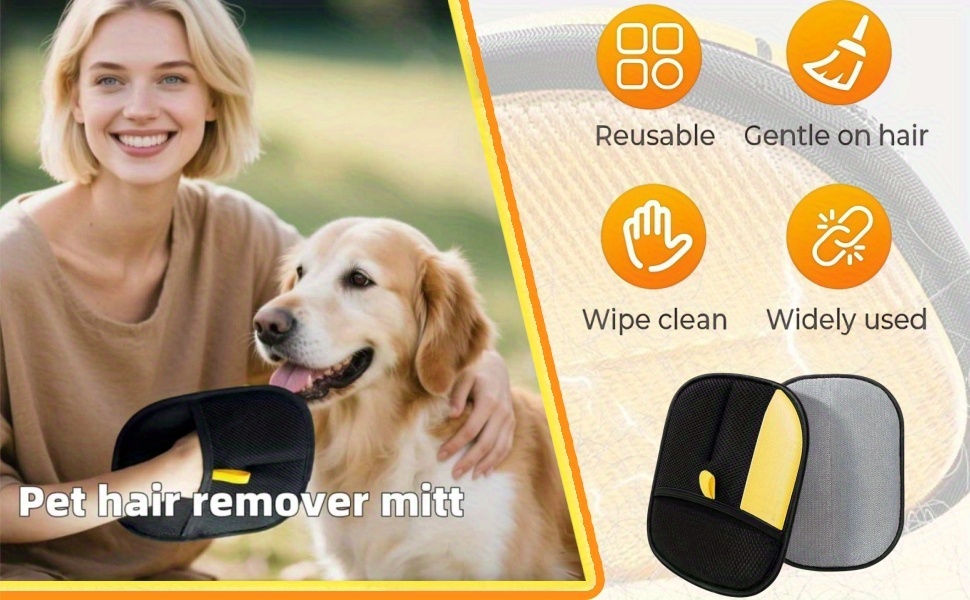 4 Brosses de Dépilation Ménagères, Outil de Dépilation de Poils d'Animaux, Gants de Dépilation à Électricité Statique, Réutilisables, Pratiques et Rapides, Adaptés à Divers Environnements