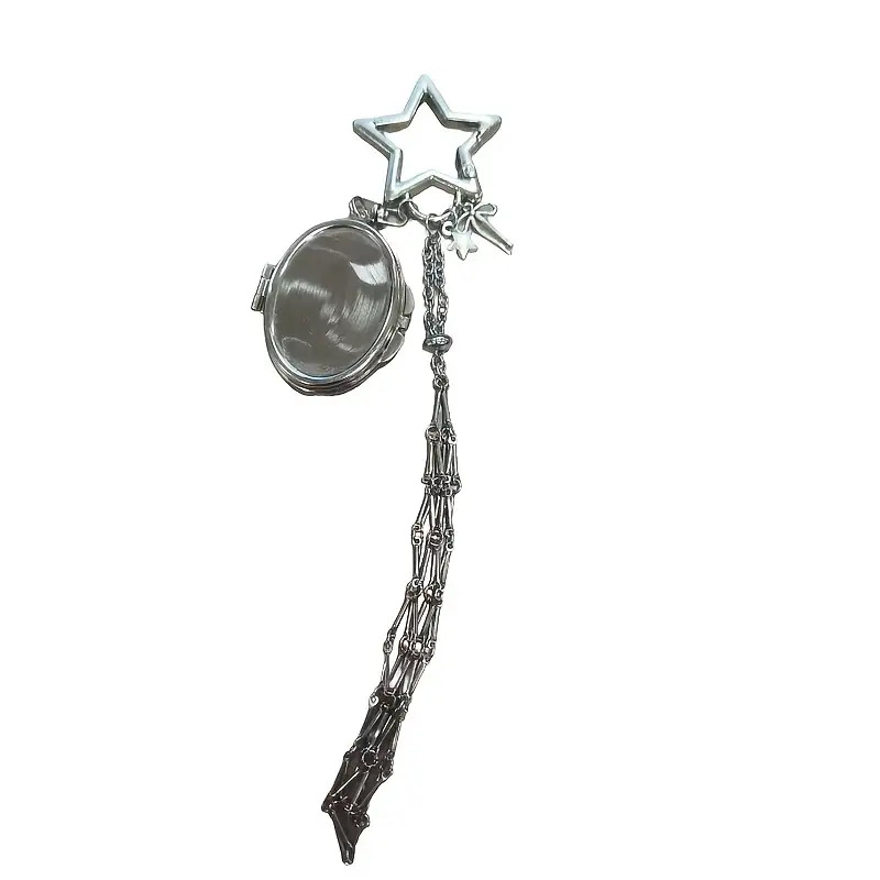 TEMU 1 Unique Lipstick Holder, Fashion Lipstick Organizer Mirror Case With Glitter Artificial Mini Lipstick Pouch Keychain, Lipstick Box Keychain,