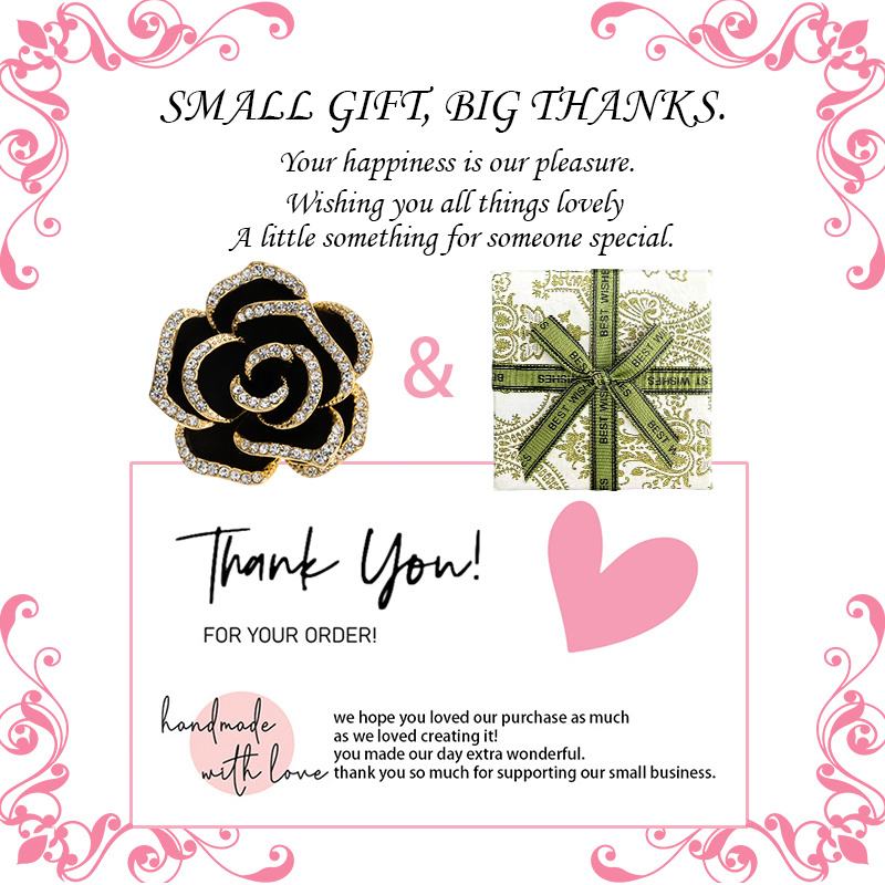TEMU 1pc Sparkling Rose Sweater Clip With Gift Box And Card, Luxurious And Elegant Style. Suitable For Holiday Gifts And Mother's Day Gifts. Good For