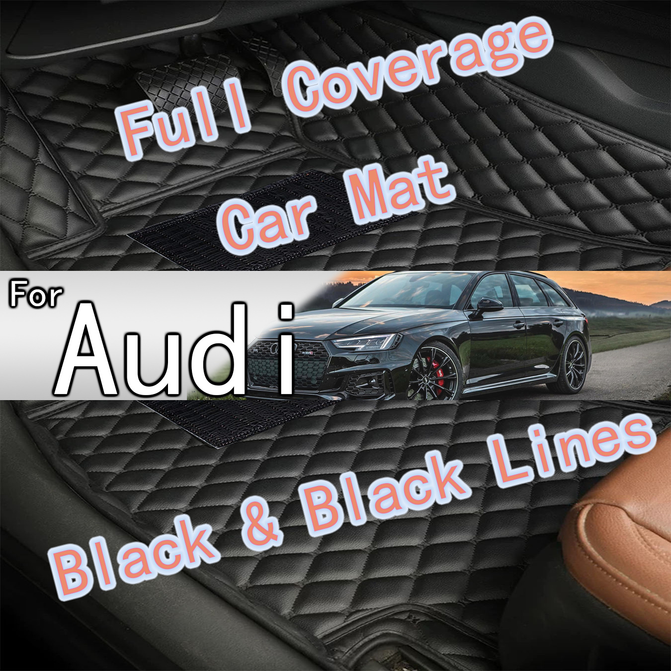 TEMU Car Mat Full Coverage For A1 A3(s3) A3cabriolet Q3 A4 A4 S4 Rs4 A5 Q5 A6 A6 S6 Q7 5seats A7sportback A8l Q8  2 Tt 2seats 3 Layer Pu Leather