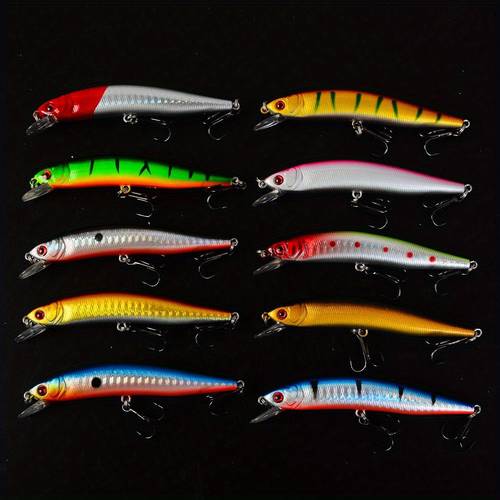 item picture 10pcs floating surface lure freshwater saltwater bionic bait long cast artificial bait hard bait roach
