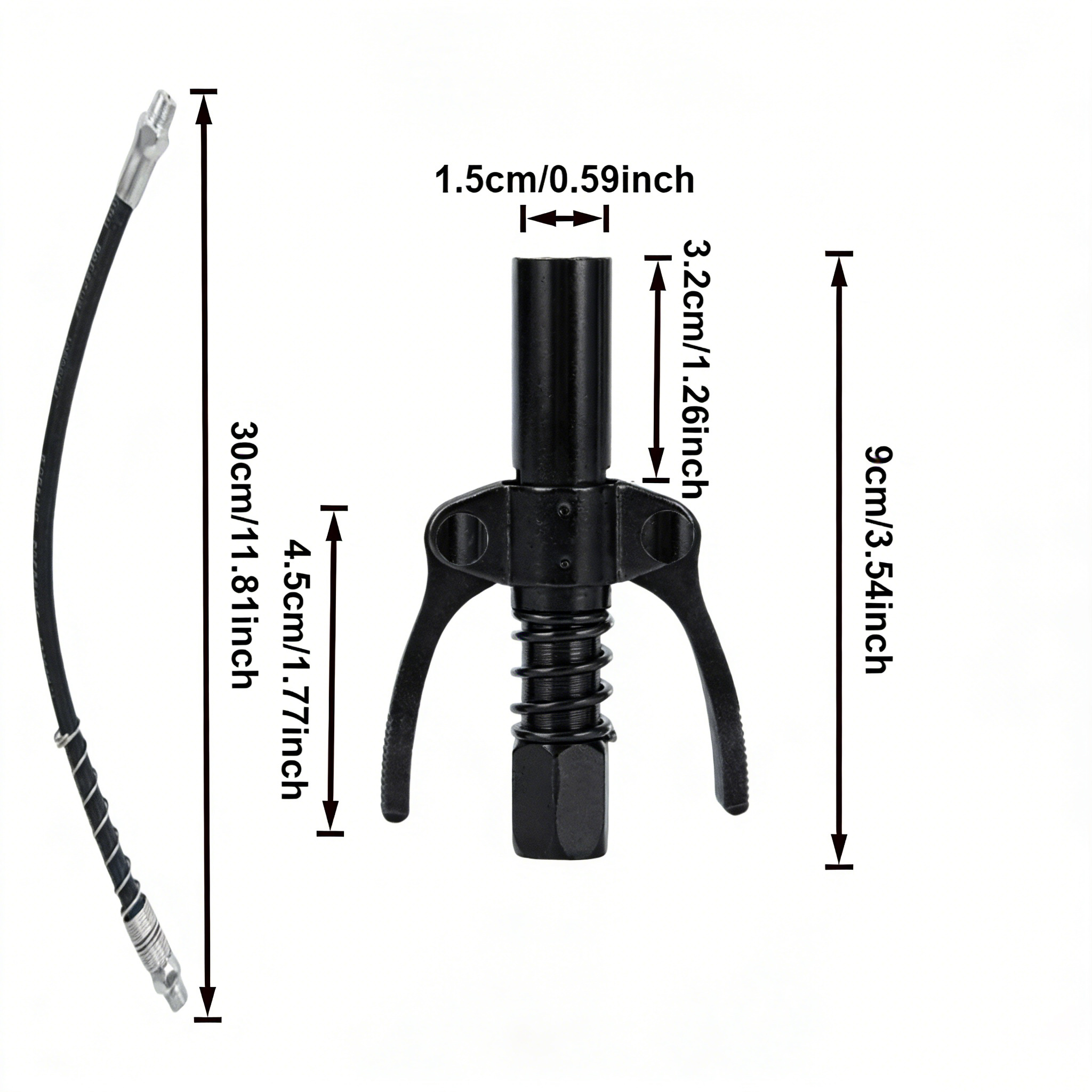 TEMU Adapter Kit For Grease Guns Made Of Stainless Steel, Featuring A High-pressure Lubricant Nozzle And Connector. It Has A Non-slip Design And A