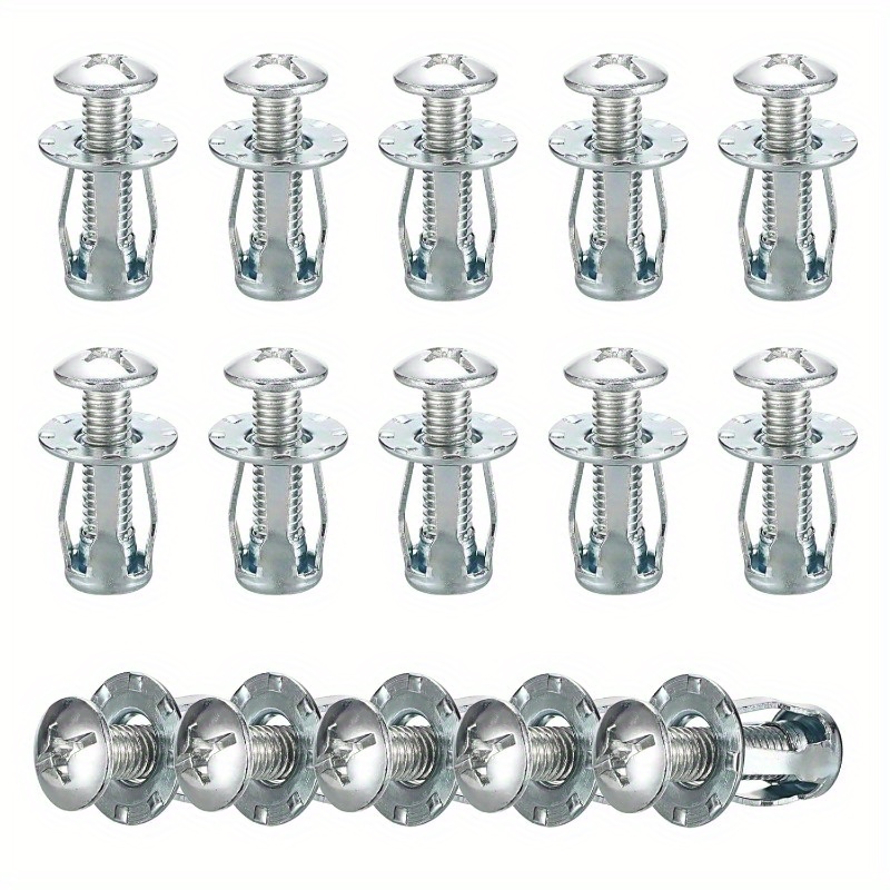 Wellsay Gls 46Pcs L-Shaped Hollow Wall Anchors Set, 6 Sizes Hollow Door Anchors Expansion Nuts For Hollow Wall Metal Sheet Plastic Sheet
