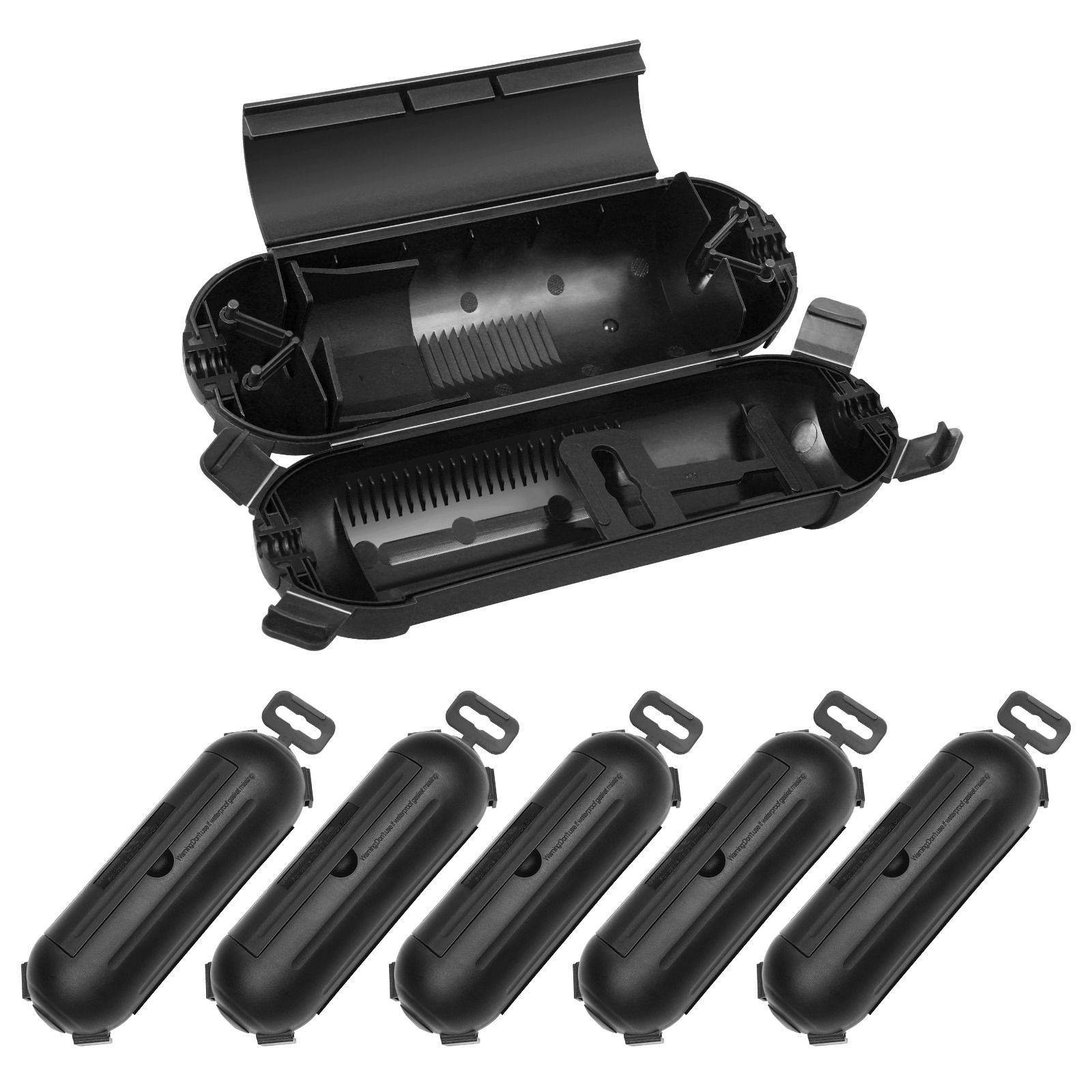 TEMU DEWENWILS Lot de 3/6 Cache-sûreté pour rallonge Verte/Noire, Boîte de raccordement électrique, Compartiment réglable pour câbles AWG 12/14/16,