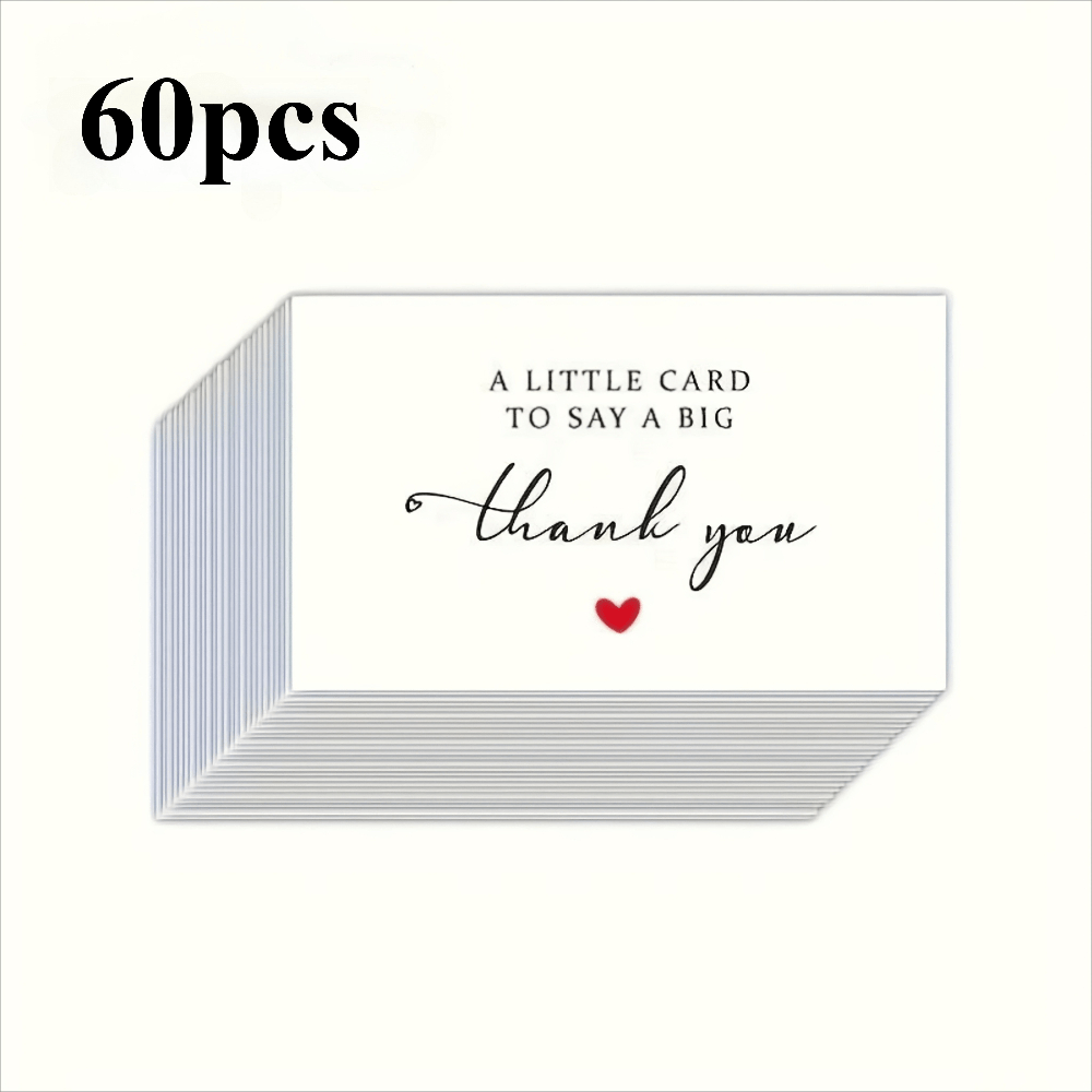 TEMU 30/60pcs Thank You Cards, Each Small Card Represents A Big Thank You, Meaningful, Lightweight And Easy