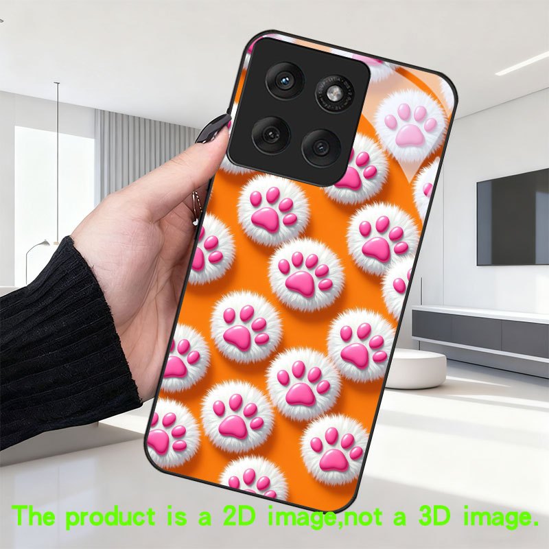 phone case cat paw print pattern phone case suitable for moto edge 20 lite 30 pro 405g 50   ultra 60   power 2022 g14 g24 4g g04s g24  34 g35 g54 g64 g55 g75 g84 g85 g     tempered glass protective cover