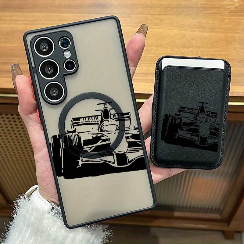 TEMU Phone Case: 2pcs Set Creative Cartoon Pattern Magnetic Phone Case & Fashionable Luxury Artificial Leather Magnetic Property Multi-functional For