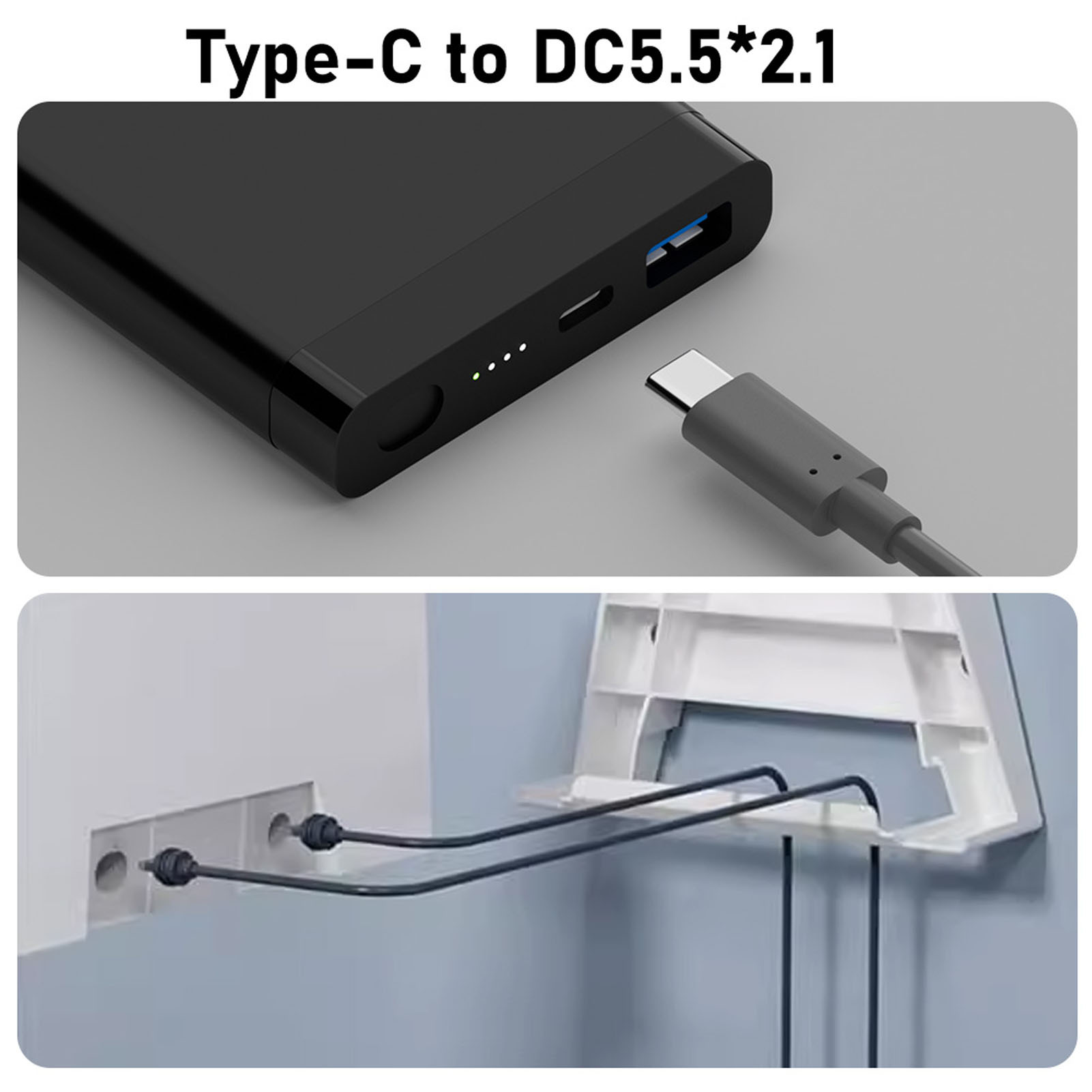 Câble d'alimentation portable USB Type-C vers DC avec extension optionnelle de 3 ou 5 mètres, compatible avec les power banks 100W et chargeurs PD, conçu pour Starlink Mini