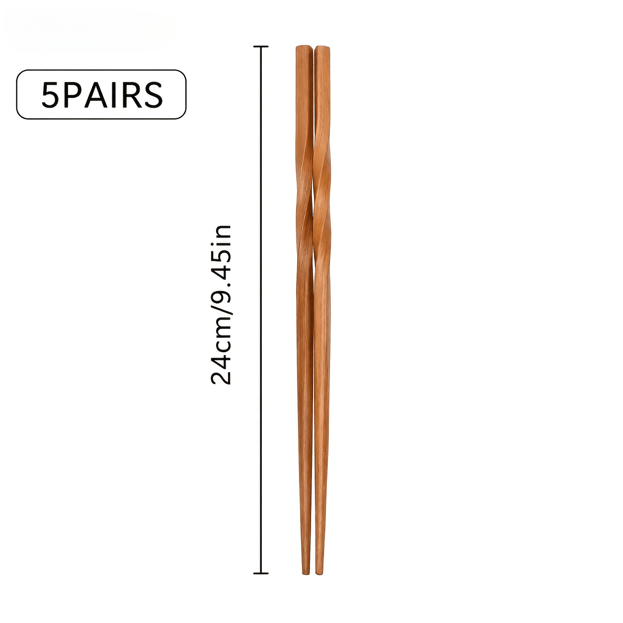 TEMU 5 Pairs Wood Chopsticks Suitable For Sushi, Japanese Food, Noodles, Rice - Hemp Pattern Tableware With Wood Texture For, Restaurants, Picnic,