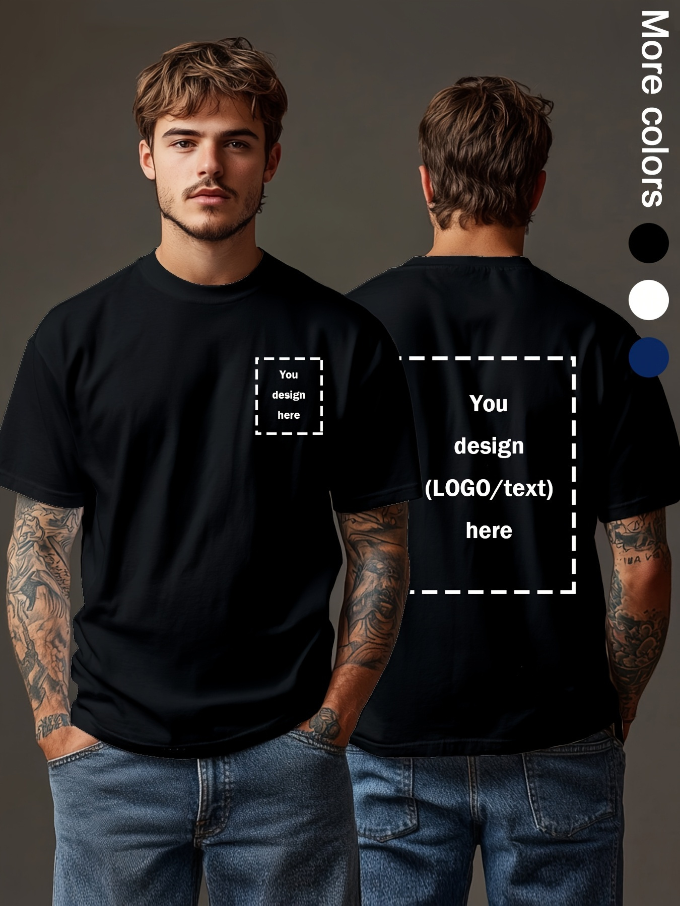 item picture customized mens short sleeve t shirts print crew neck   stretch sports style regular fit ideal for holiday anniversary corporate team building music festival party wear summer everyday gift for him