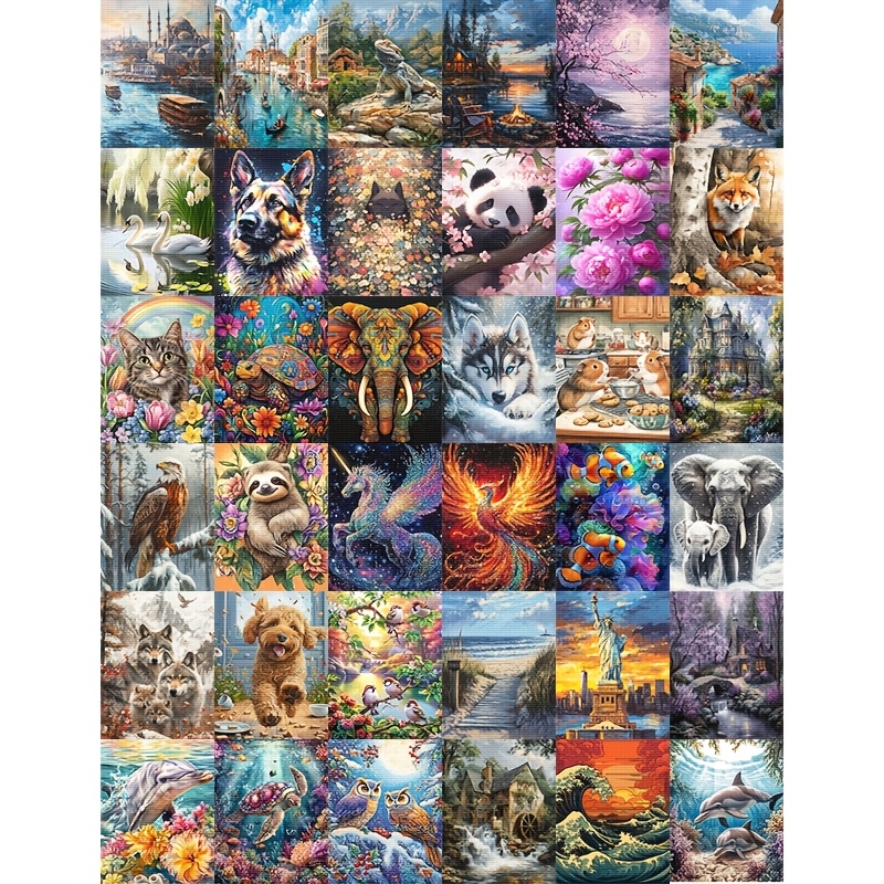 TEMU 36 lots aléatoires de 1 pièce, kit de peinture diamant 5D avec image principale, artisanat de peinture diamant, art mural artisanal décoratif en