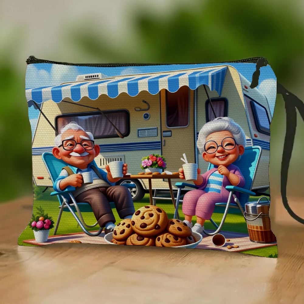 TEMU A Fashionable And Practical Toiletry And Makeup Bag With A Wristband, Perfect For Camping Trips For Older Couples, Great For Outdoor Leisure And