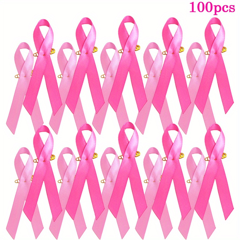 TEMU Pink Ribbon Safety Pins For Breast Awarenesssuitable For Ladies' Breast Charity Events