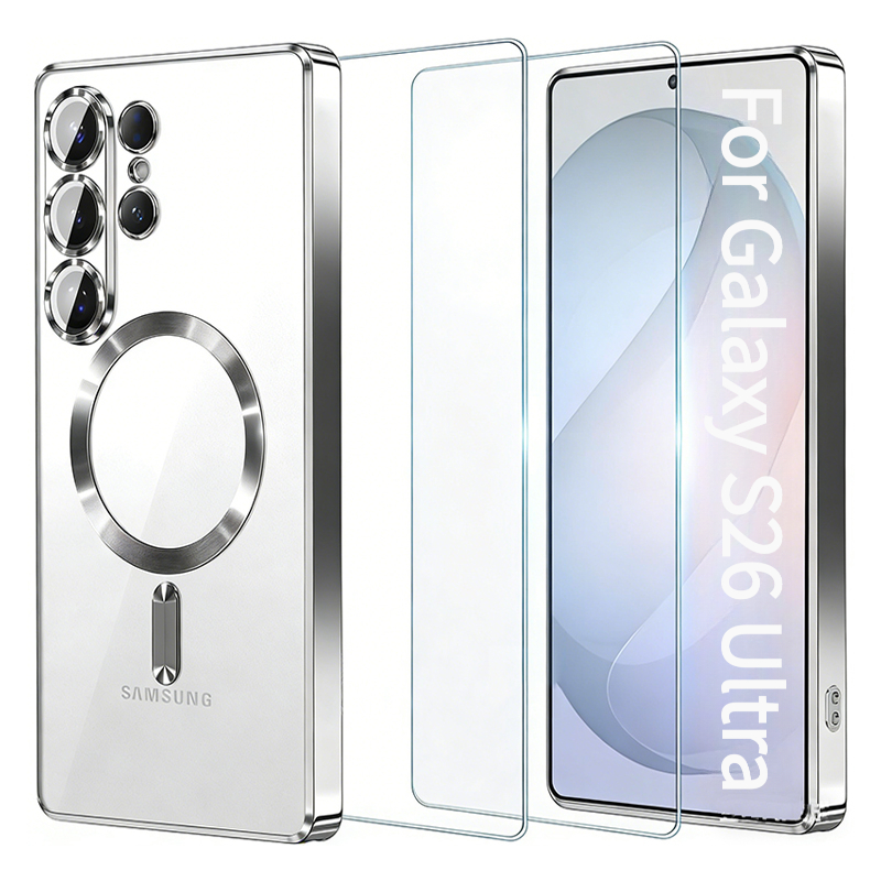 TEMU Phone Case - 3-in-1 Magnetic Case Suitable For Suitable For Galaxy S26 Ultra S26 Plus S26, With 2 Screen Protector, [compatible With