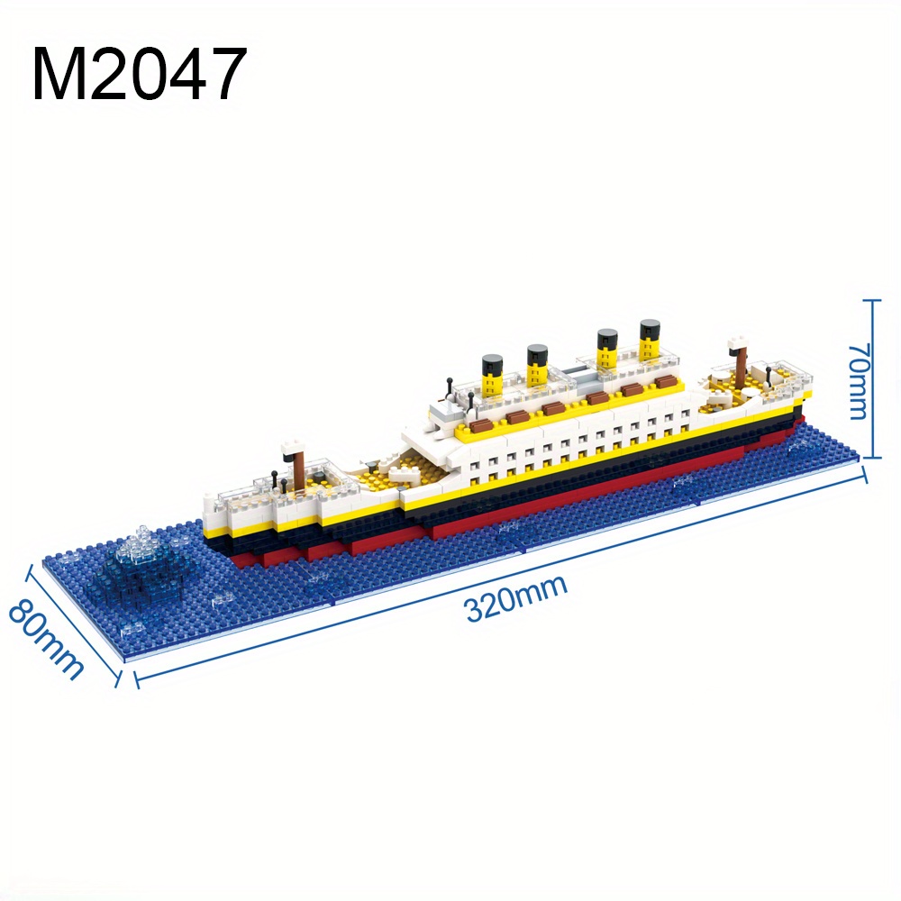TEMU Large Ships, Iceberg Model Building Blocks, Diy Assembled Building Block Suit, Puzzle Small Building Blocks, , Festival Gifts