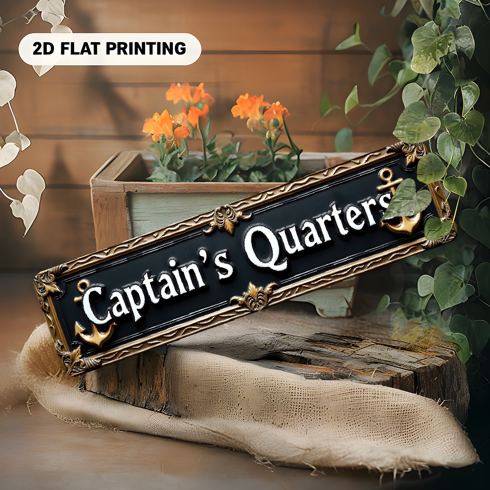 TEMU 2d Flat -1pc Style " Quarters Sign" Aluminum Wall Sign -1pc Rustic Metal Decoration, Suitable For Home, Farmhouse, Bathroom, Cafe, Garage, Porch