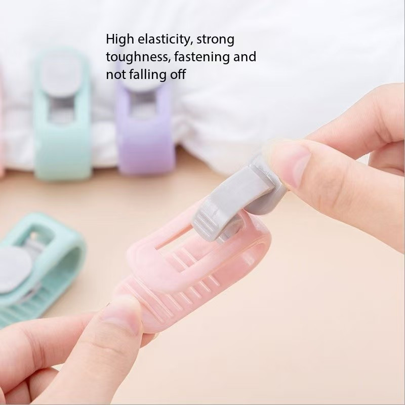 6pcs   reusable bed sheet clips   needleless anti slip duvet cover fasteners strong     clasp for secure bedding hold details 1