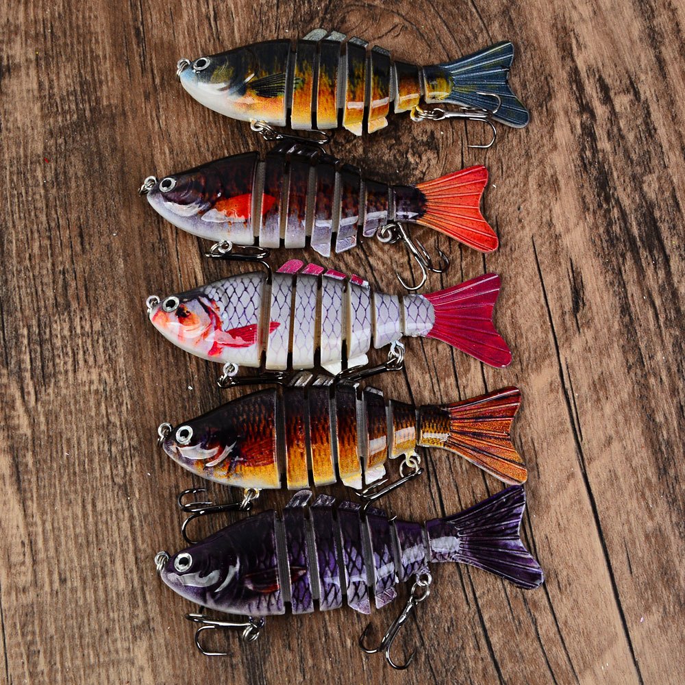 TEMU 5pcs Multi-section Fish Sinking Lure Bait Artificial Bait Far Casting Fishing Bait Hard Bait