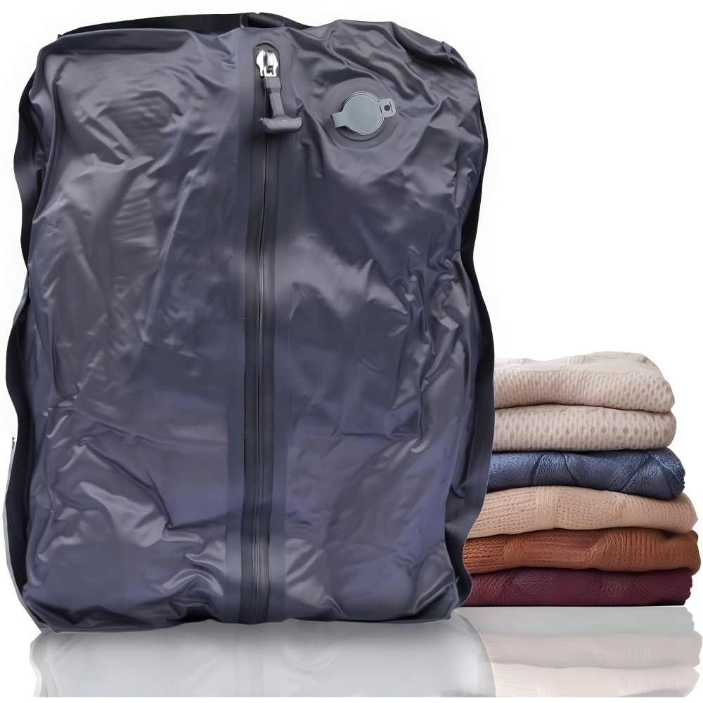 vacuum compression bag space saving 60 reusable vacuum compression bag professional travel organizer with one way   no air pump needed suitable for suitcases clothes handbags backpacks and carry on luggage
