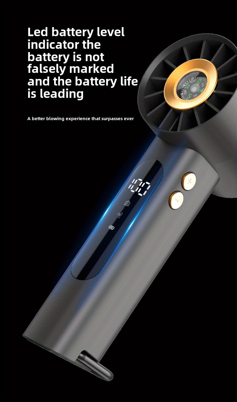 2025 New High-Speed Portable Handheld Fan, 1800mAh Long-Lasting Mini Outdoor Display Rechargeable Desk Fan