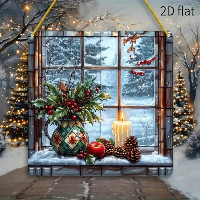 TEMU 2d Flat Christmas Window Sill Vase With Colorful Effect Acrylic Sun Catcher, Suitable For Home, Office, Terrace, Whimsical Indoor/outdoor