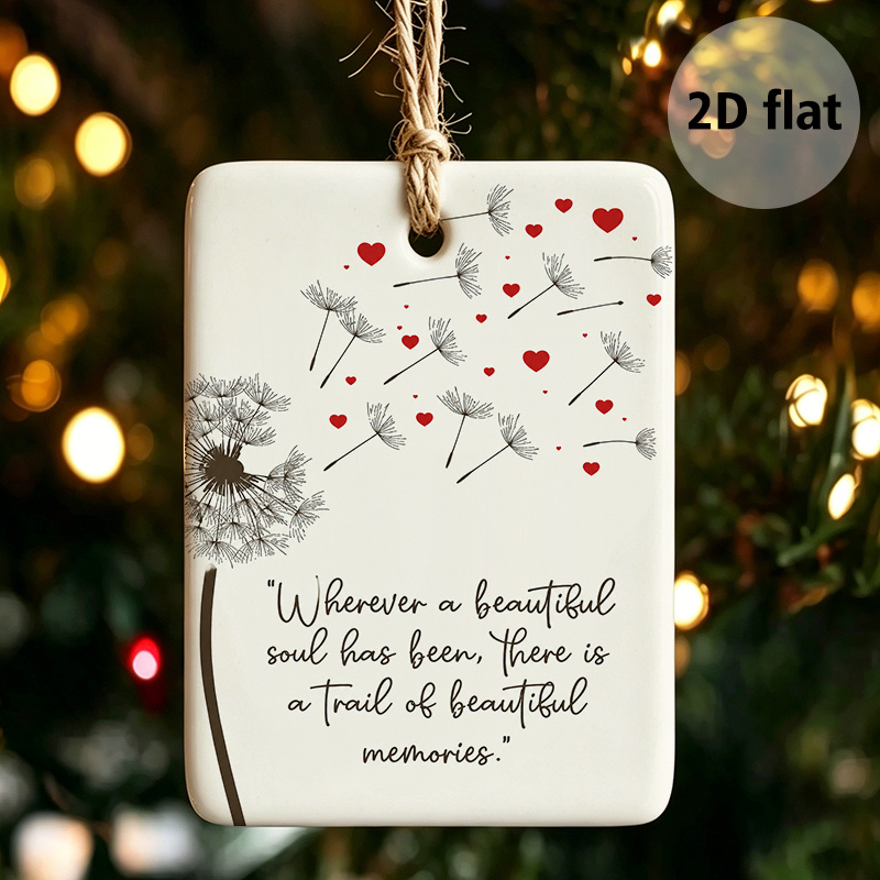 TEMU 1pc Dandelion Heart Memorial Pendant, Warm Theme Decoration With Beautiful Memories, Suitable For Wall Decor In Bedroom And Study, Perfect Gift