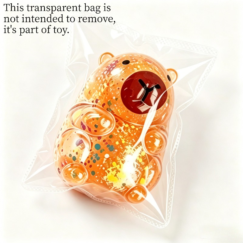 Hefengcl-capybara Glitter Toy, Stress Relief Toy Capybara Glitter With Iridescent Jelly Texture, Soft Squeeze Fidget Toy & Desk Decor, Deformable Character Model